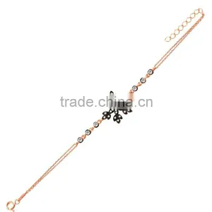 Rose Gold P. 925K Sterling Silver Snowflake Bracelet BSBL069 thumbnail-1