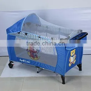 Foldable Crib for Baby, Canopy Portable Baby Crib, Changing Table Baby Rocking Crib thumbnail-2