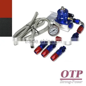 Red&Blue PSI Fuel Pressure Regulator Oil Gauge Hoses for Toyota Supra 7MGTE 2JZGTE thumbnail-2
