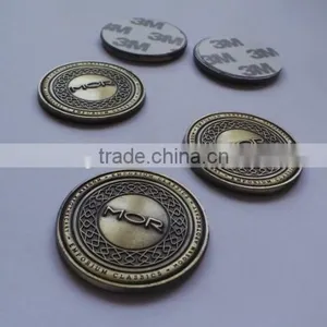 Custom Antique Brass Metal Coin,brass Metal Nameplate With Logo Embossed thumbnail-2