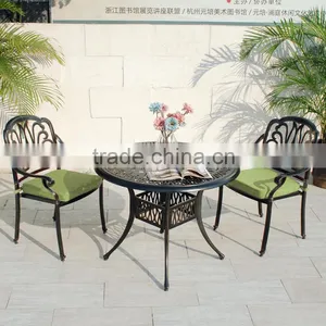 2016 Hot Selling All Weather Elegant Modern Patio Cast Aluminum Outdoor Table With Cushion thumbnail-1