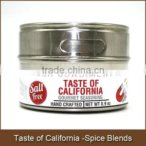 Taste of California-gourmet Spice Blends in Megnetic Stainless Steel Can With 2 Puring Options for Shaking and Pouring thumbnail-1