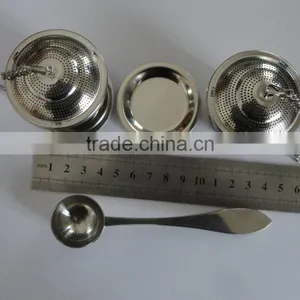 YS Factory Loose Leaf Tea Stainless Steel Strainer (Set of 2) With Tea Scoop and Drip Trays, Medium thumbnail-2