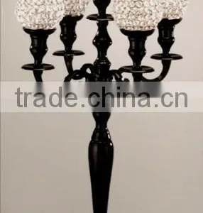 Black Candelabra/black Candelabra With Crystal/black Wedding Table Candelabra thumbnail-1