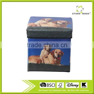 Dog Design, Home Decorative Square Ottoman, Footstool thumbnail-2