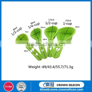 4 Pcs in a Set Silicone Measuring Cup With Handle Measuring Spoon thumbnail-3