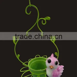 2014 New Products Lovely Bird Iron Decoration Bird Figurine Hanging Flower Planter thumbnail-1