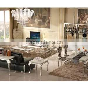Stainless Steel Frame Console Tables of Marble Top 2015 New Arrival thumbnail-2