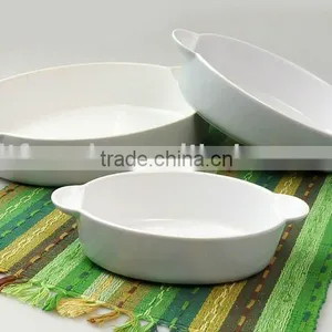 Oval-shape Porcelain Bakeware,bakeing Dish With Handles thumbnail-1
