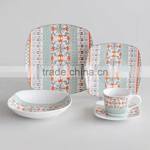 20pcs Square Shape Porcelain Dinnerware Set,16pcs Square Shape Dinner Set With Decal,porcelain Dinnerware Set thumbnail-1