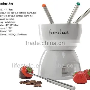 Ceramic Chocolate Fondue Set With Forks thumbnail-1