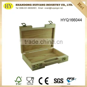 FSC Unfinished Suitcase Wooden Tool Box thumbnail-2