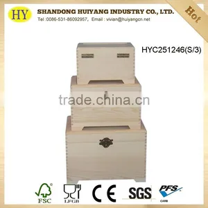 FSC Unfinished Pine Wooden Box thumbnail-1