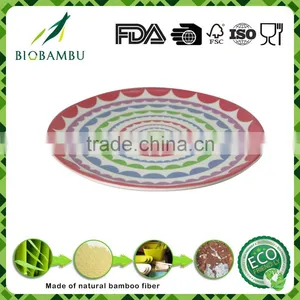 Colorful Decal Design Good Capacity Bamboo Fiber Dinner Set thumbnail-4