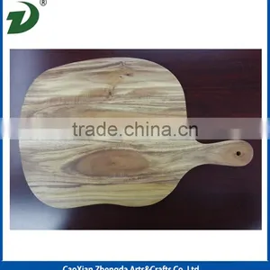 Natural Solid Beech Wood Cutting Board With Handle Wooden Cutting Board With Ring Round Board thumbnail-3