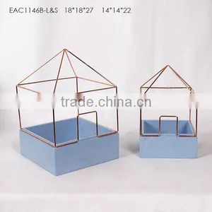 Square Concrete Hanging House Like Flower Pot Succulent Pot thumbnail-1
