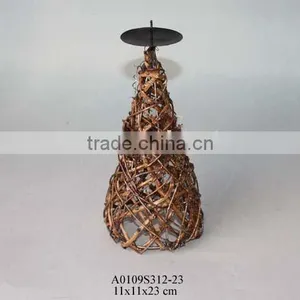 Rattan Candle Stand thumbnail-1