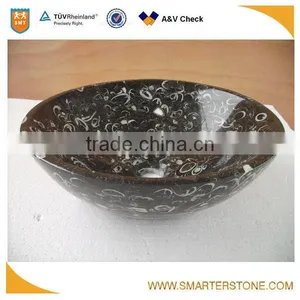 Nero Marquina Marble Bowl Sinks Polished for Bathroom thumbnail-4