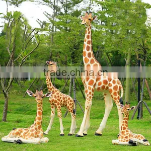 Promotion Wholesale Fiberglass Giraffe Animal Resin Sculptures thumbnail-1