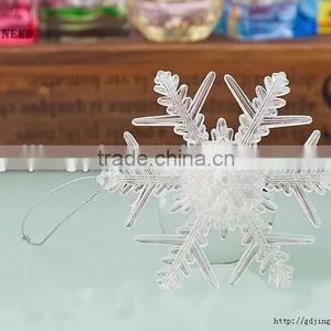 LED Electronic Light Acrylic Snowflake Hanging Xmas Tree Ornament thumbnail-2