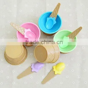 High Quality 2-Sets,Kids Ice Cream Bowl Spoon Set Cute Children Feeding Tableware Plastic Bowl thumbnail-3
