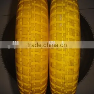 13inch Solid Wheelbarrow Wheels With Metal Rim Flat Free Tyre thumbnail-2