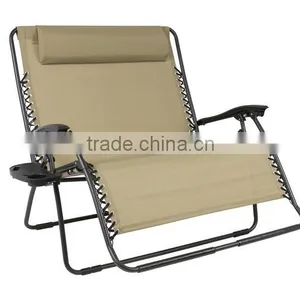 2 Person Folding Double Wide Patio Lounger Comfortable Double Relax Zero Gravity Chair thumbnail-6