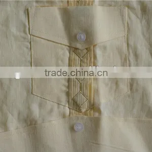 Men's 100% Cotton Guayabera Shirt With Pintuck and Embroidery thumbnail-4