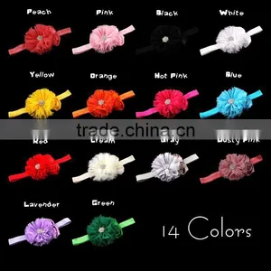 Chiffon Flower and Satin Rose Flower Headband for Kids Hair Accessories thumbnail-1