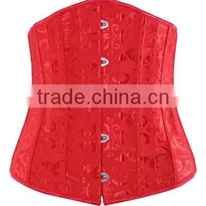 Jacquard Designs Black Red White Underbust 24 Steel Boned Corset Plus Size Wholesale thumbnail-3