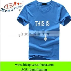 Fashion O Collar Short Sleeve Cotton Custom Printed t Shirts thumbnail-1