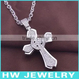 HWMCP1287 Micro Pave Setting Gold Cross Pendant thumbnail-1