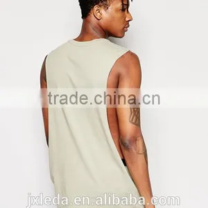 Soft Cotton Longline Sleeveless T-shirt Vest, OEM Men Tee Shirt Cheap Price thumbnail-2