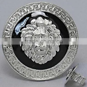 Vintage Silver Lion Medallion Rings, Lion Rings, Round Lion Rings for Girls thumbnail-1