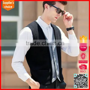 Hot Selling Deep v Neck Vest Hand Knitted Button Front Sweater Vest thumbnail-2