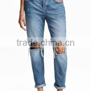 Boyfriend Low Trashed Jeans,2016 Summer Women Denim Pants,women Corpped Jean thumbnail-2