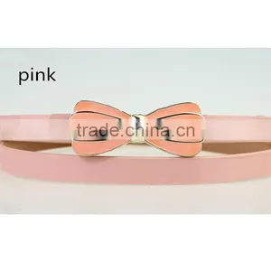 New Arrival Fashion Design High Quality With Flower Design Alloy Metal Buckle Women Slim PU Leather Belt thumbnail-2