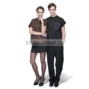 OEM Unisex Waiter Uniform and Restaurant Uniform With Apron thumbnail-3