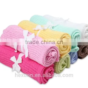 10 Colors OEM or Stocked 100% Cotton Baby Blankets thumbnail-5