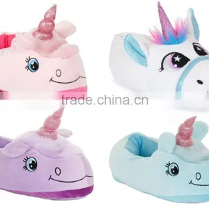 Walson Womens Novelty 3D Character Plush Unicorn Slippers Ladies thumbnail-1