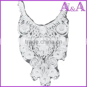 New Design Big Piece Customized Raw White Lace Decoration Voile Mesh Collar Lace thumbnail-4