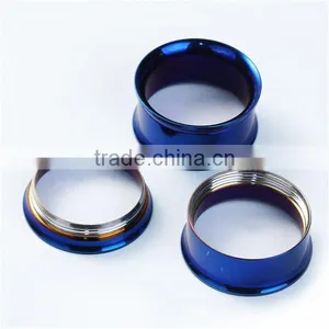 18mm Stainless Steel Ear Stretcher Expander Cylinder Blue Blue Body Piercing thumbnail-3