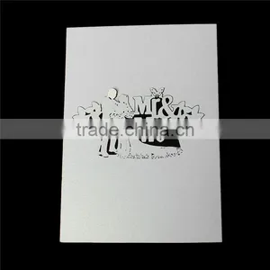 Paper Wedding Party Name Place Card Bride & Bridegroom Message "Mr & MRS" Light Gold Glitter thumbnail-2
