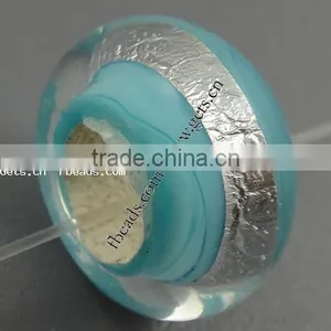 Lampwork Large Twisted Silver Hoop Earrings thumbnail-1