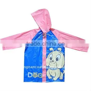 Pink Kids/childrens Hooded pu Raincoats Manufacture thumbnail-1