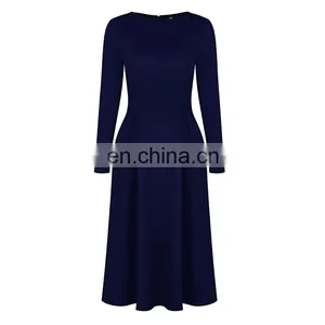 Autumn Women Long Sleeve Evening Dress Casual Loose T-Shirt Dress thumbnail-4
