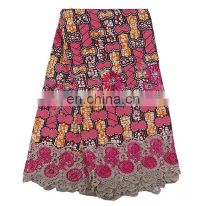 African New Arrival Wax Lace Fabric Material Cotton Ankara Embroidery Wax Print Fabric L170727001 thumbnail-5
