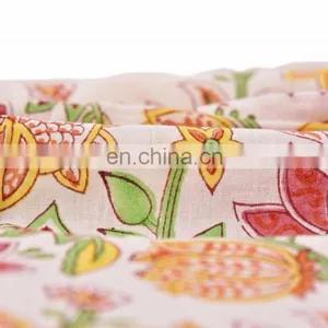 Indian Latest Floral Fabric Wholesaler Hand Block Printed Designer Sanganeri Cotton Running thumbnail-2