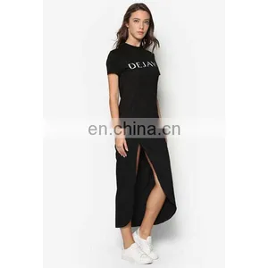 Latest Ladies Clothes Bodycon Long Dress Side Slip Design Fashion Model Women Dress thumbnail-2