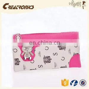 CR Low MOQ Requirements Multicolor Surface Inlaid Lovely Little Bear Black Stylish Noble Women's Wallets thumbnail-4